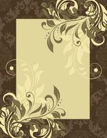 Vintage wedding invitation card with ornate elegant abstract floral design vector