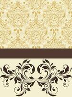 Vintage invitation card with ornate elegant abstract floral design vector