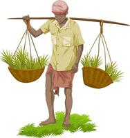 Vector of street vegetable seller.