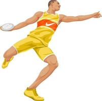 Vector of man preparing to throw discus.