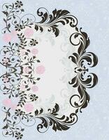Vintage invitation card with ornate elegant abstract floral design vector