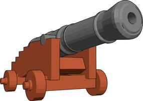 Old cannon, illustration, vector on white background.