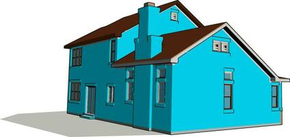 Big nice house, illustration, vector on white background.