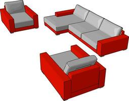 Normal places to keep couch its components vector or color illustration