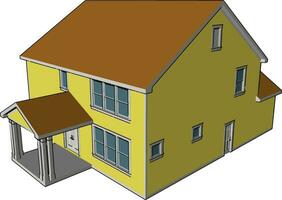 A primary residence farmhouse vector or color illustration