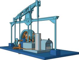 Engine working procedure vector or color illustration