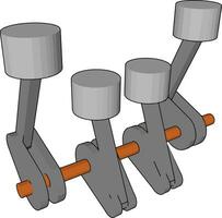 Piston or crankshaft vector or color illustration