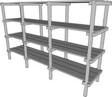 A storage rack object vector or color illustration