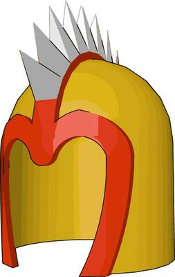 A spiny helmet sketch vector or color illustration