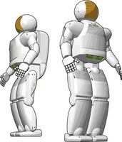 Two astronaut toy picture vector or color illustration