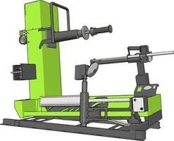 Vector illustration of  a green bore lathe white background