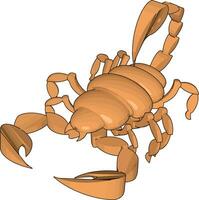 Mode of a 3d scorpion, illustration, vector on white background.