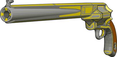 Old retro gun, illustration, vector on white background.