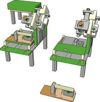 Table saws machine, illustration, vector on white background.