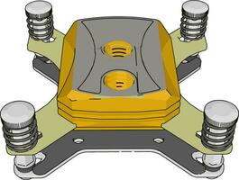 Processor cooling, illustration, vector on white background.