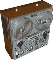 Old radio recorder, illustration, vector on white background.