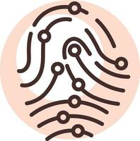 Blockchain touch, icon, vector on white background.