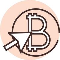 Blockchain click, icon, vector on white background.