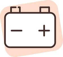 Car battery, icon, vector on white background.