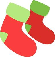 Christmas socks, icon, vector on white background.