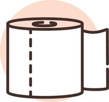 Cleaning  toilet paper, icon, vector on white background.