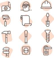 Construction industry equipment icon vector on white background.