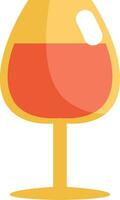 Glass of wine, icon, vector on white background.