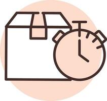 Delivery timer, icon, vector on white background.