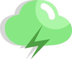 Ecology thunder, icon, vector on white background.