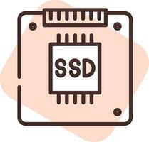 Electronics SSD Card, icon, vector on white background.