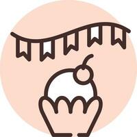 evento cupcake, icono, vector sobre fondo blanco.