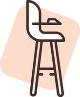 Furniture baby chair, icon, vector on white background.