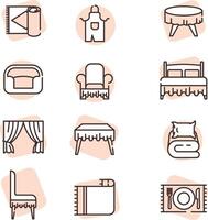 Home textile, icon, vector on white background.