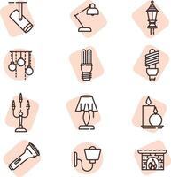 Light icon set, icon, vector on white background.