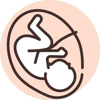embrión de cuidado del bebé, icono, vector sobre fondo blanco.