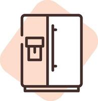 Home supplies refrigerator, icon, vector on white background.