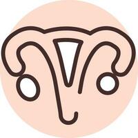 Human organ womb, icon, vector on white background.