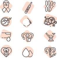Conjunto de iconos de embarazo, icono, vector sobre fondo blanco.