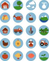 Conjunto de iconos de vida rural, icono, vector sobre fondo blanco.