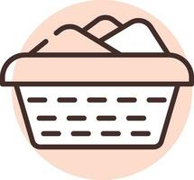 Purification basket, icon, vector on white background.