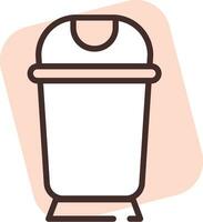 Sanitation trash can, icon, vector on white background.