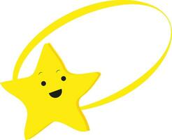 Star smiling, icon, vector on white background.