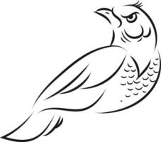 Bird Tattoo, illustration, vector on a white background.