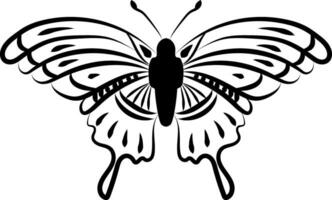 Butterfly tattoo , illustration, vector on a white background.