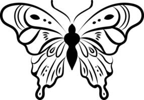 Butterfly splash tattoo , illustration, vector on a white background.