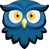 Blue owl head tattoo vector