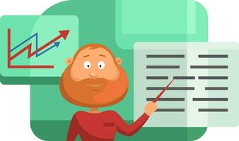 Man on a startup, illustration, vector on a white background.
