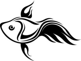 Goldfish tattoo, tattoo illustration, vector on a white background.