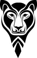 Lioness head tattoo, tattoo illustration, vector on a white background.