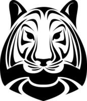 Tiger head tattoo, tattoo illustration, vector on a white background.